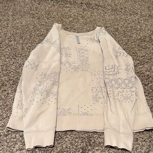 Fabletics Cream Bandana Print Sweatshirt